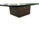 Vintage teardrop-shaped glass coffee table with stone base