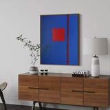 Art abstrait sur toile tendue 100x81cm That blue