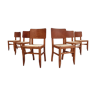 Lot de 6 chaises paille bois reconstruction