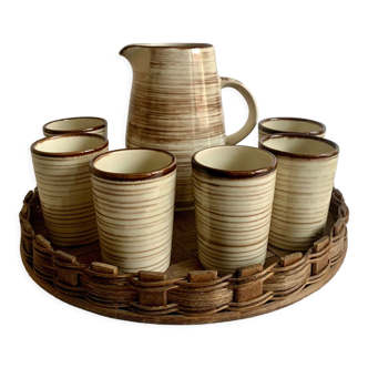 Pottery drinking set, austria, 1970s