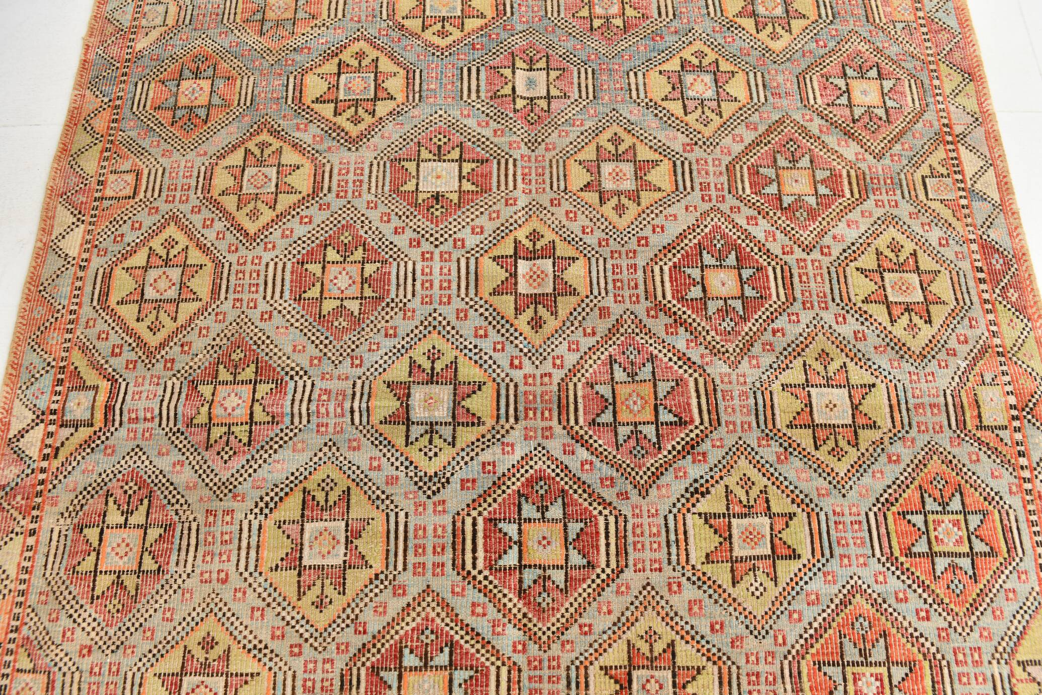 6x10 Kilim Cream Turkish Kilim Rug, 189x300Cm