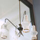 Scandinavian suspension chandelier, 4 burners, vintage, 60s