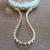 Handheld mirror in porcelain and gilded metal 50s 60s