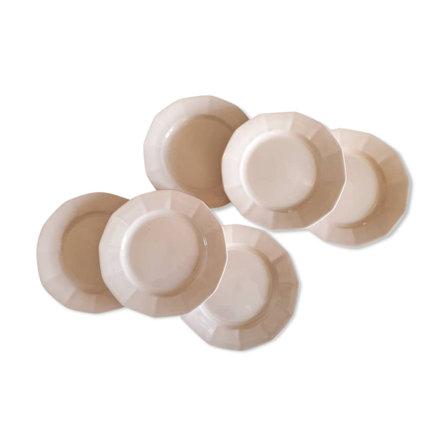 6 powder pink Digoin plates