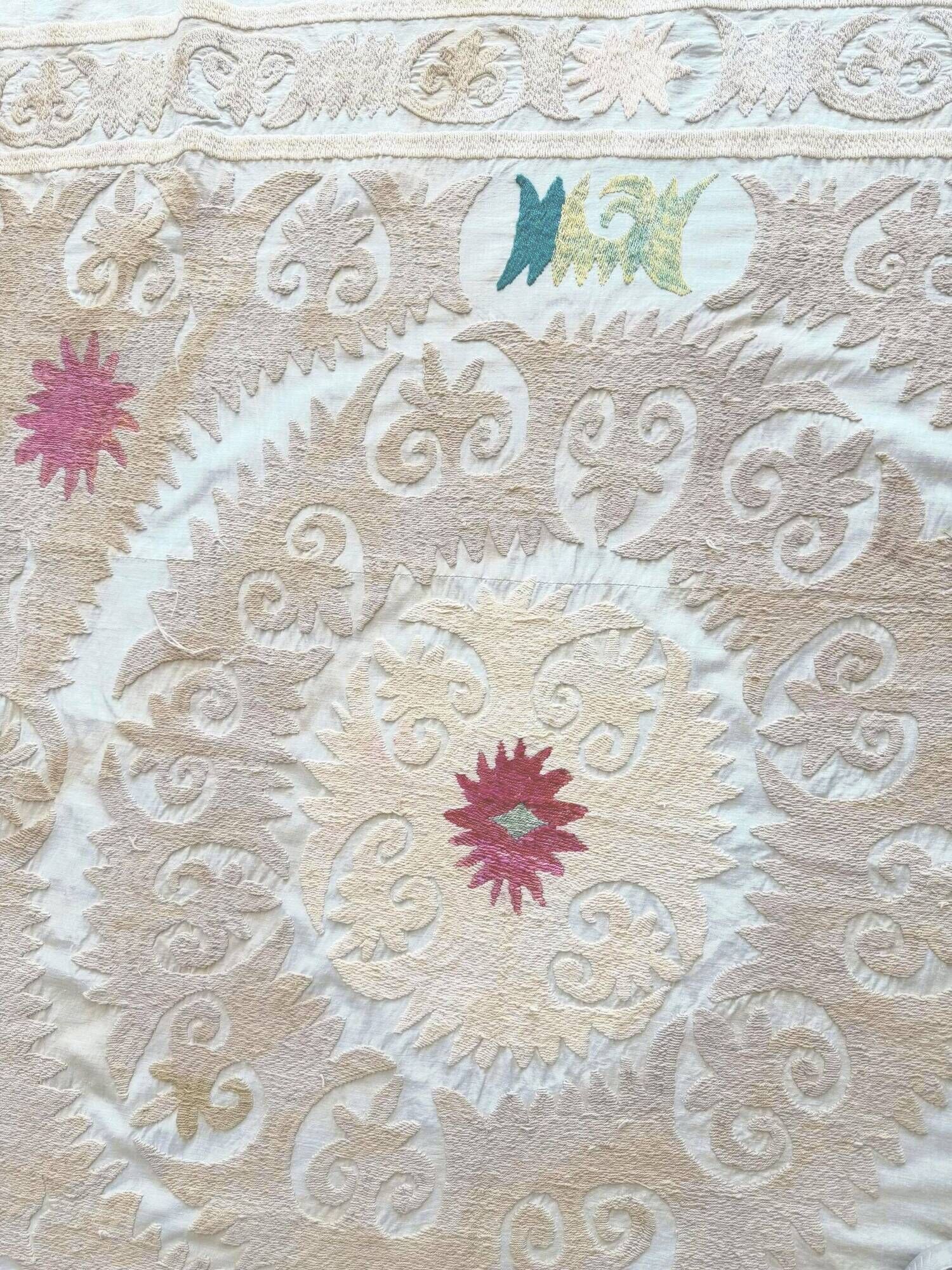 Vintage hand-embroidered tablecloth 128x153 cm
