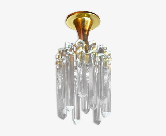 Glass ceiling lamp, kinkeldey, Germany, 1970