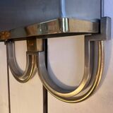 Paire d’appliques inox et laiton