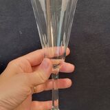 6 anciennes flûtes à champagne en cristal taillé