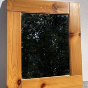 Wooden mirror, Maison Regain pine, 1980, 40x35