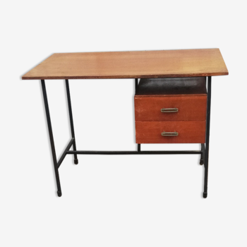 Bureau vintage bois et métal