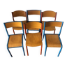 Lot de 6 chaises d'écoliers vintage
