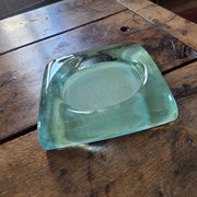 Brutalist Ashtray in Glass Block by La Rochère - Circa 1970