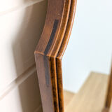 Miroir vintage en bois massif avec cadre sculpté ondulé