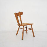 Chaise à dossier en fuseau scandinave en bouleau dans le style d’Ingvar Hildingson, Suède Années 1950