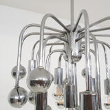 Set of two silver globes "Sputnik" design lights