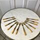 set of 12 horn dessert forks from the 50s