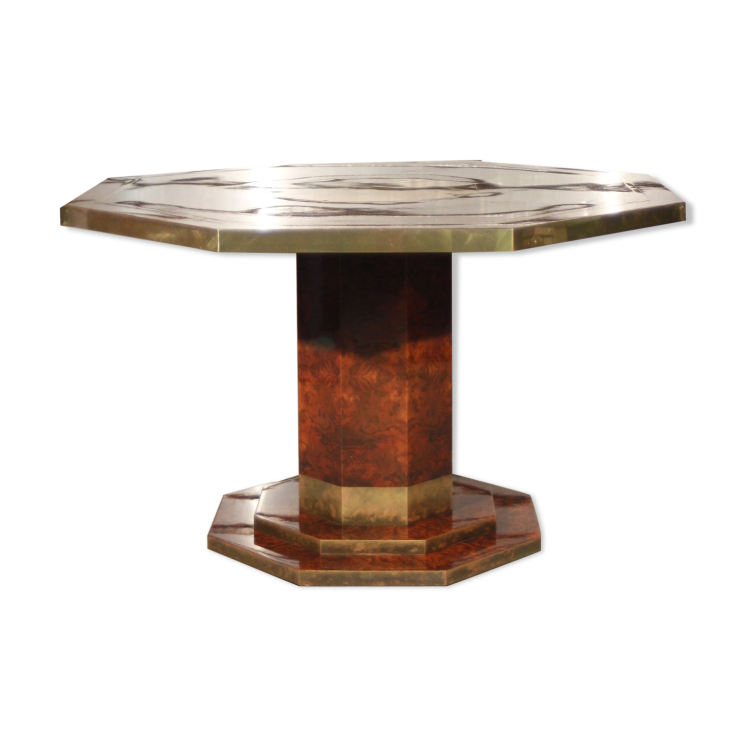 Elm broussin dining room table by Jean Claude Mahey for Maison Romeo, 70s