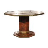 Elm broussin dining room table by Jean Claude Mahey for Maison Romeo, 70s