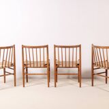 4x J80 Dining Chair by Jørgen Bækmark in Oak, 1967 FDB Møbler, Denmark