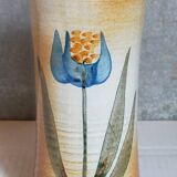 Vintage enameled stoneware potter's diabolo vase