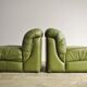 Green eco-leather armchairs, 1970s