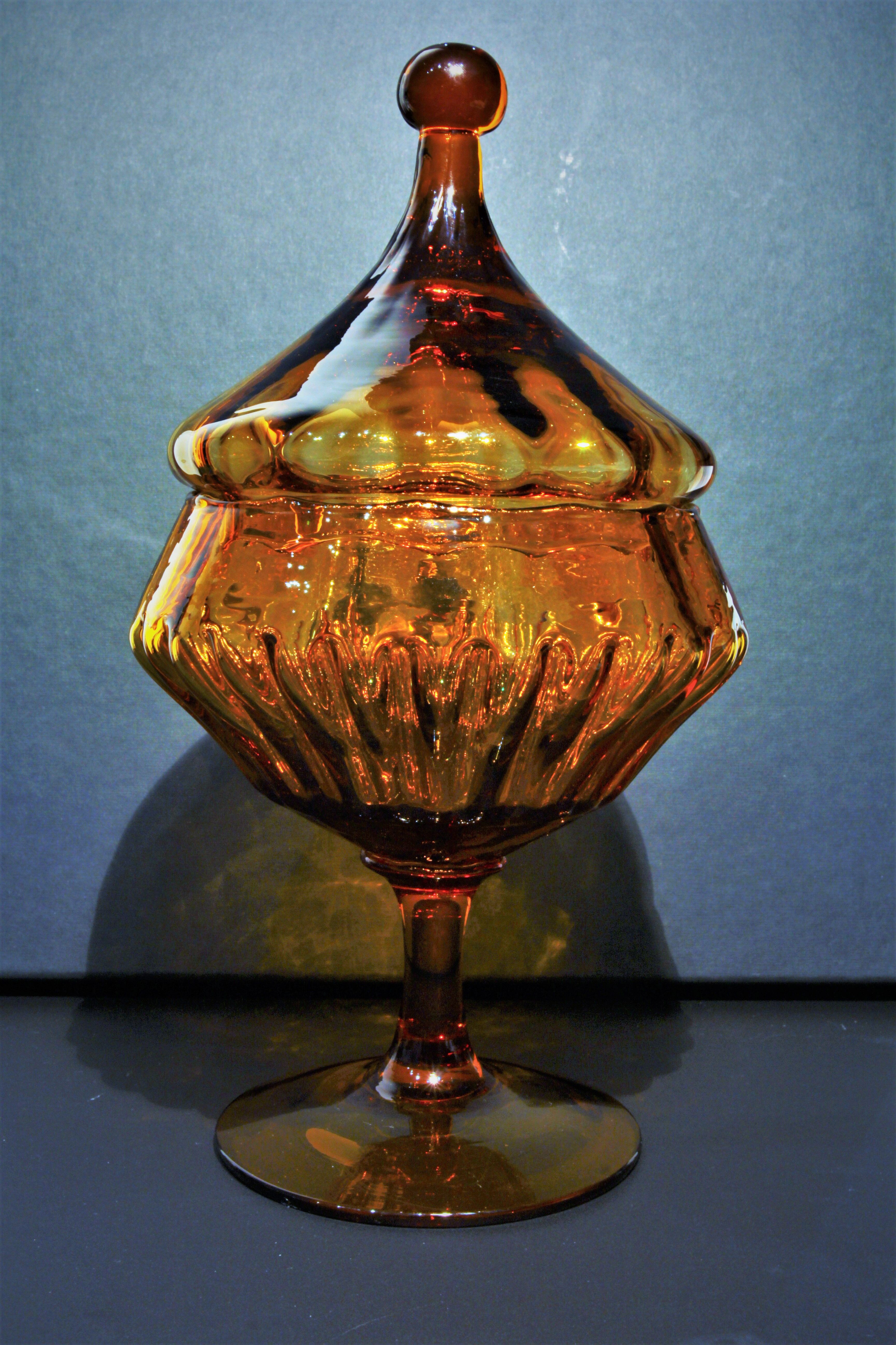 Large orange Bohemian crystal candy maker