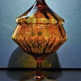 Large orange Bohemian crystal candy maker