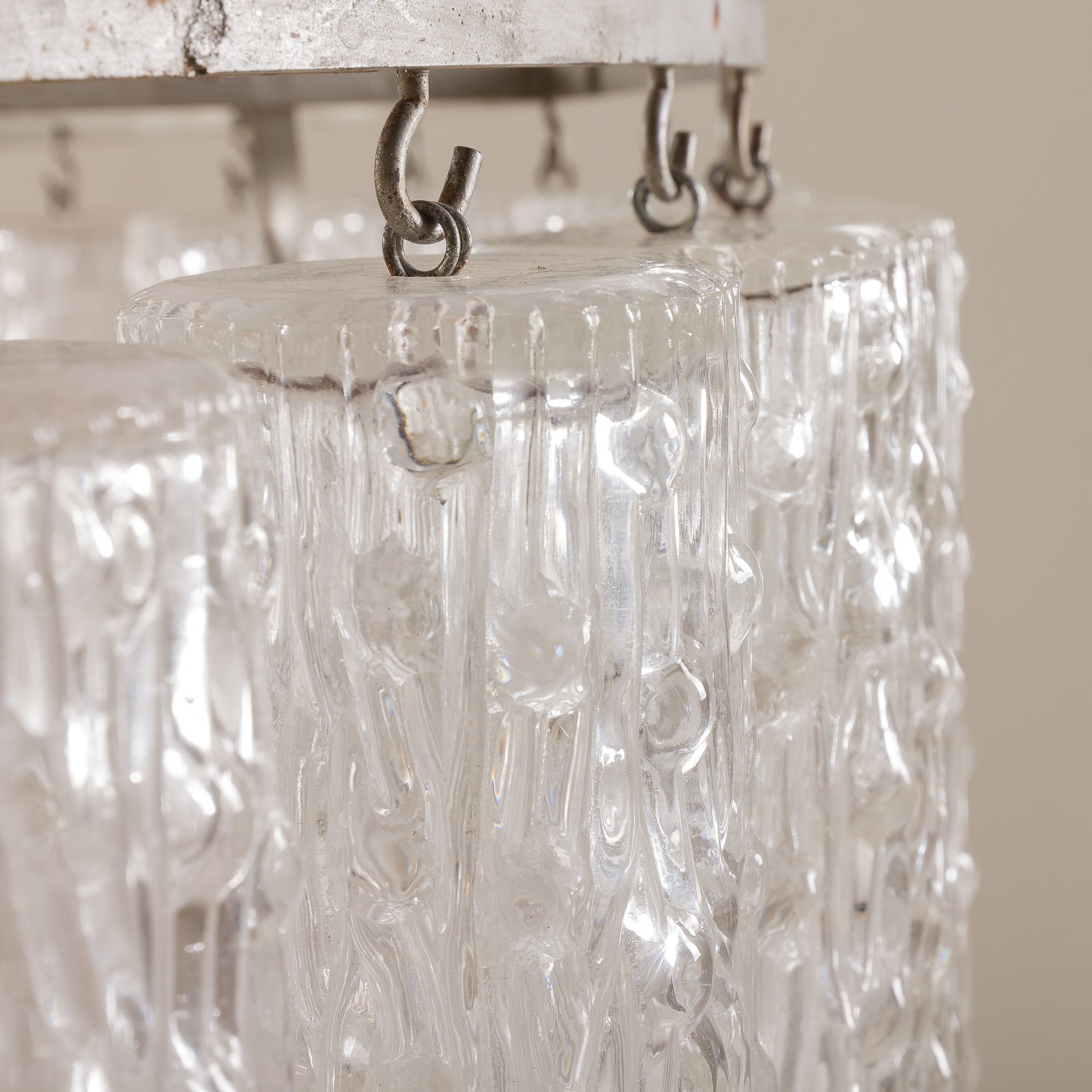 Italian Murano glass chandelier attributed to Venini, 1970s