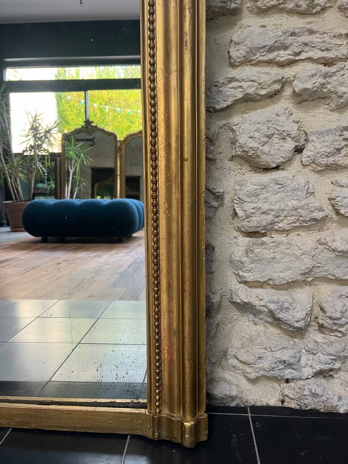 Louis-Philippe gilded fireplace mirror (trumeau style)