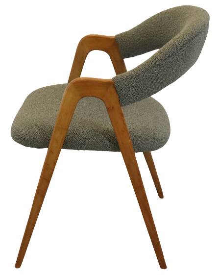 vintage WK Möbel style fauteuil / stoel 'Wildflecken' nieuwe bouclé stof
