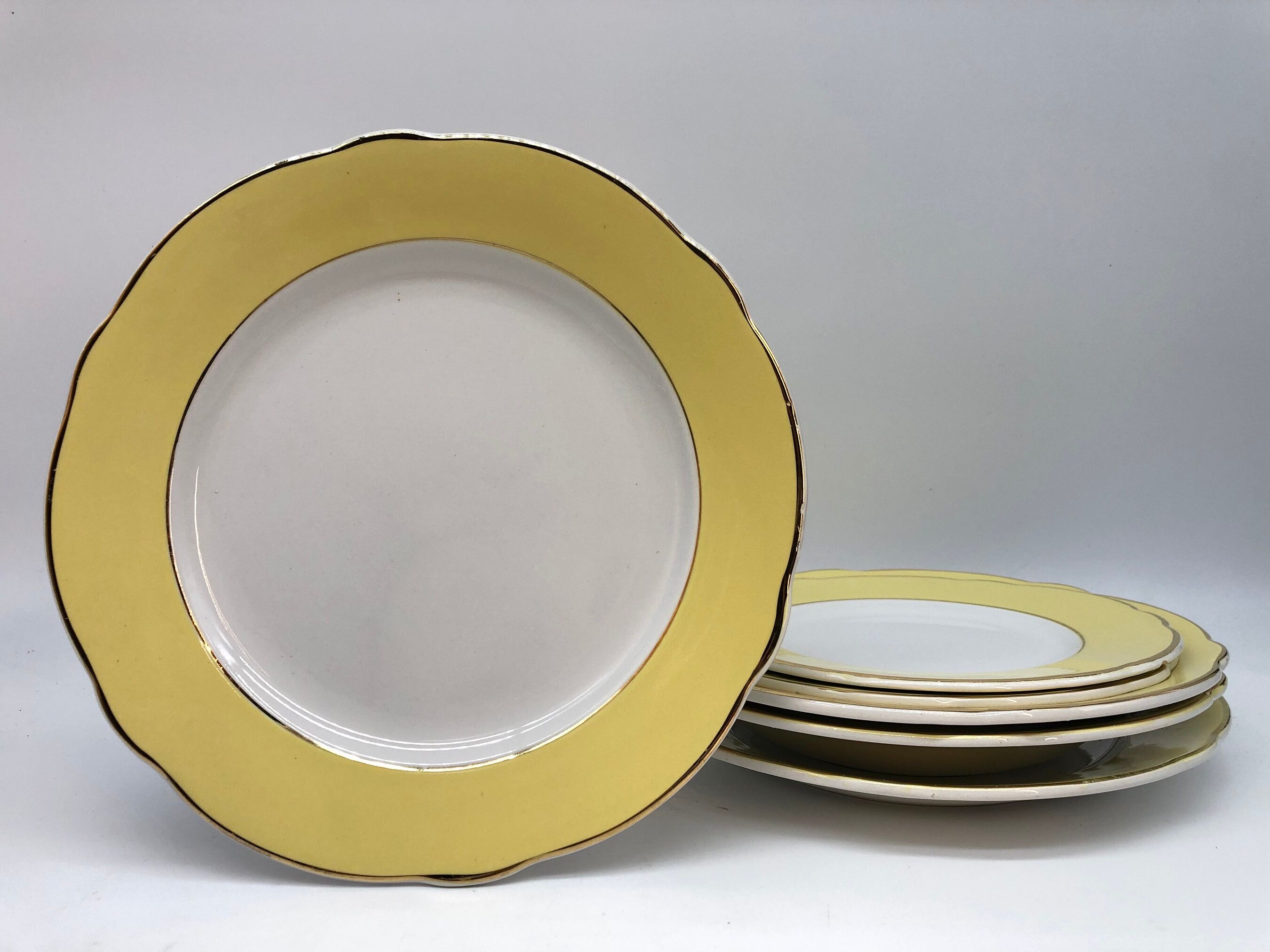 6 plates "k&g lunéville badonviller", model "daffodil" 2 flat, 2 hollow, 2 dessert
