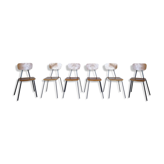 Series of 6 vintage chairs