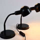 Pair of vintage adjustable bedside lamps, Veneta Lumi