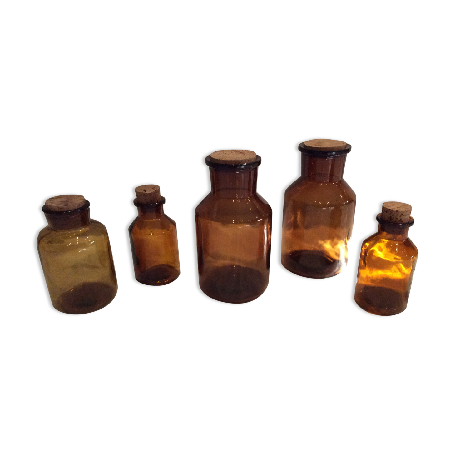 Lot of 5 bottles of apothecary