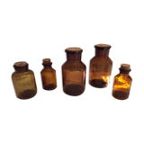 Lot of 5 bottles of apothecary