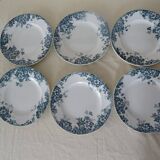 6 Flat plates MARIE lOUISE 353112 PLATES mill wolves faience blue