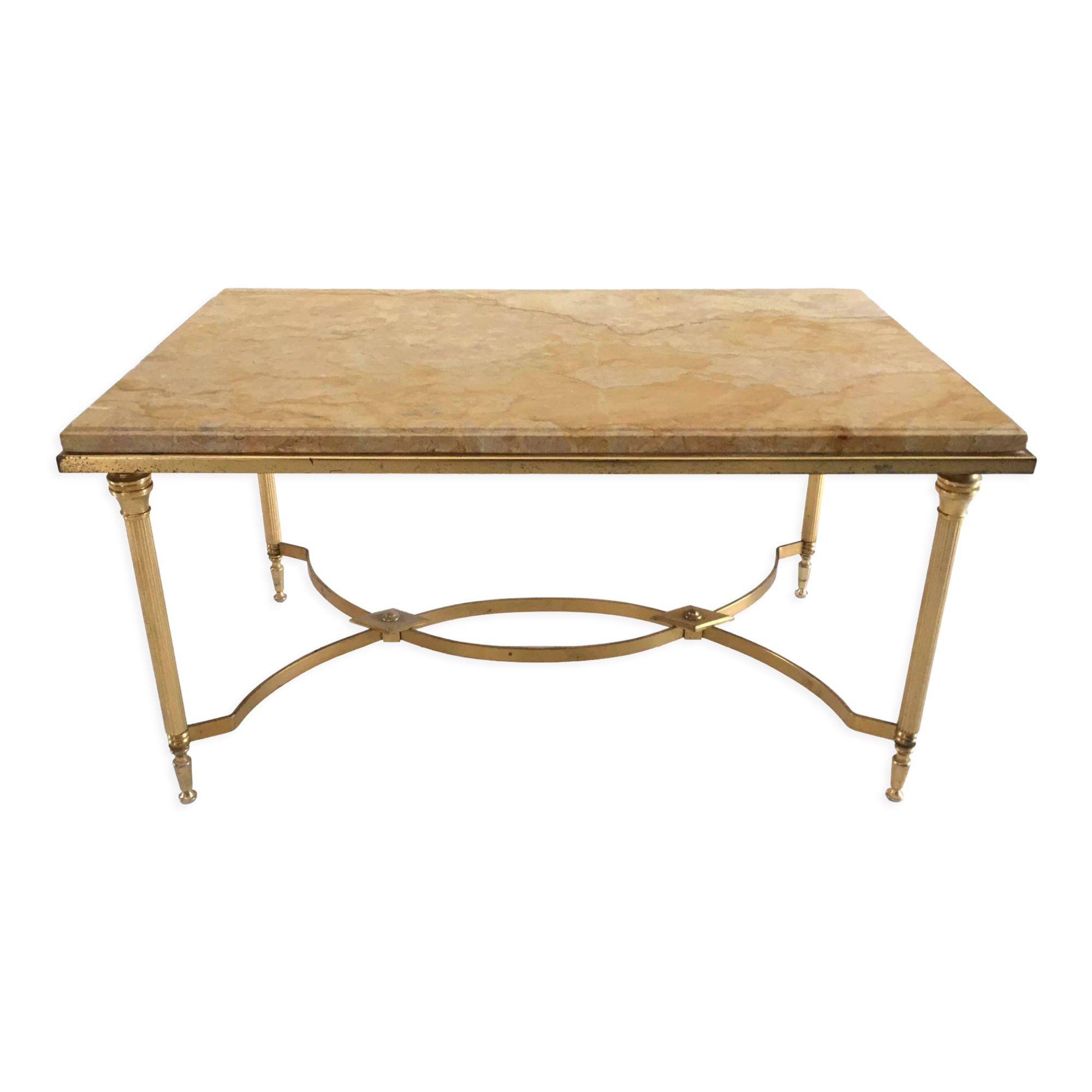 Marble and gilded metal coffee table