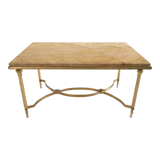 Marble and gilded metal coffee table