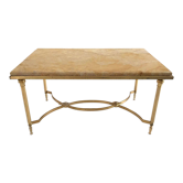 Table basse marbre et métal doré