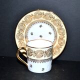 Limoges litre cup porcelain yellow and gold signed Porcelaine d’Art PP