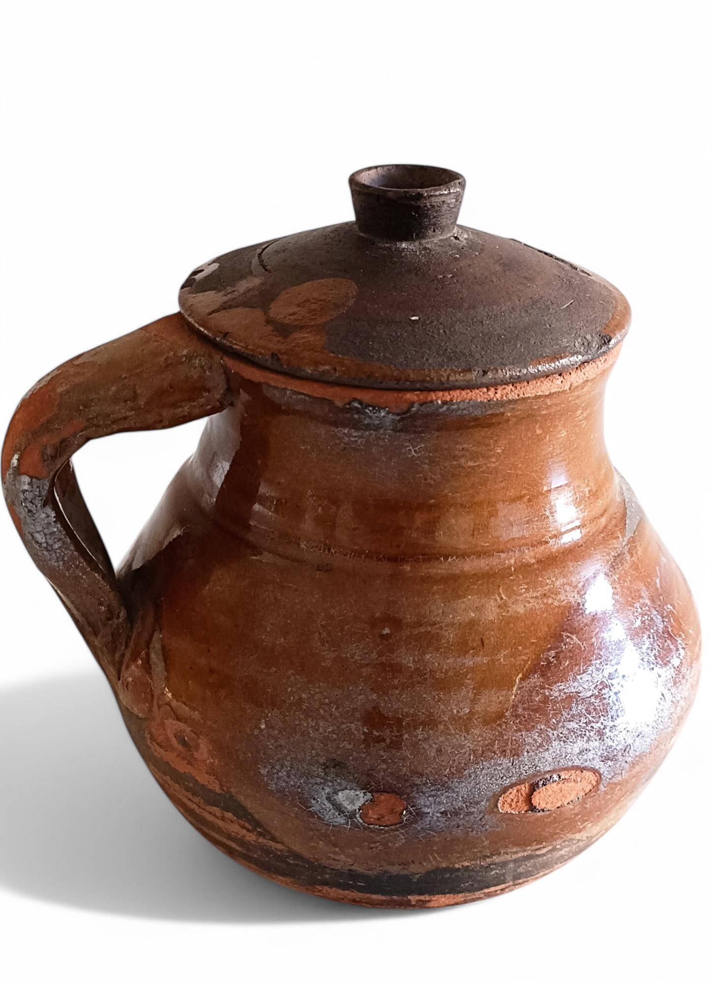 Rustic Terracotta Cooking Olla, Hand-Crafted, Spanish, 19th Century