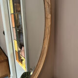 Miroir ovale en bois de pin
