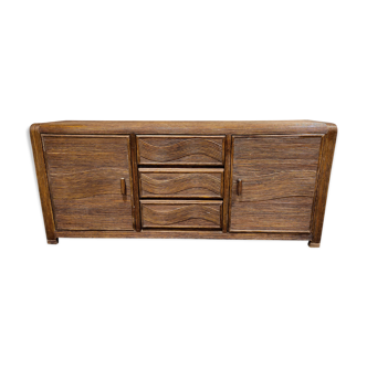 Vintage rattan and bamboo sideboard, 1970