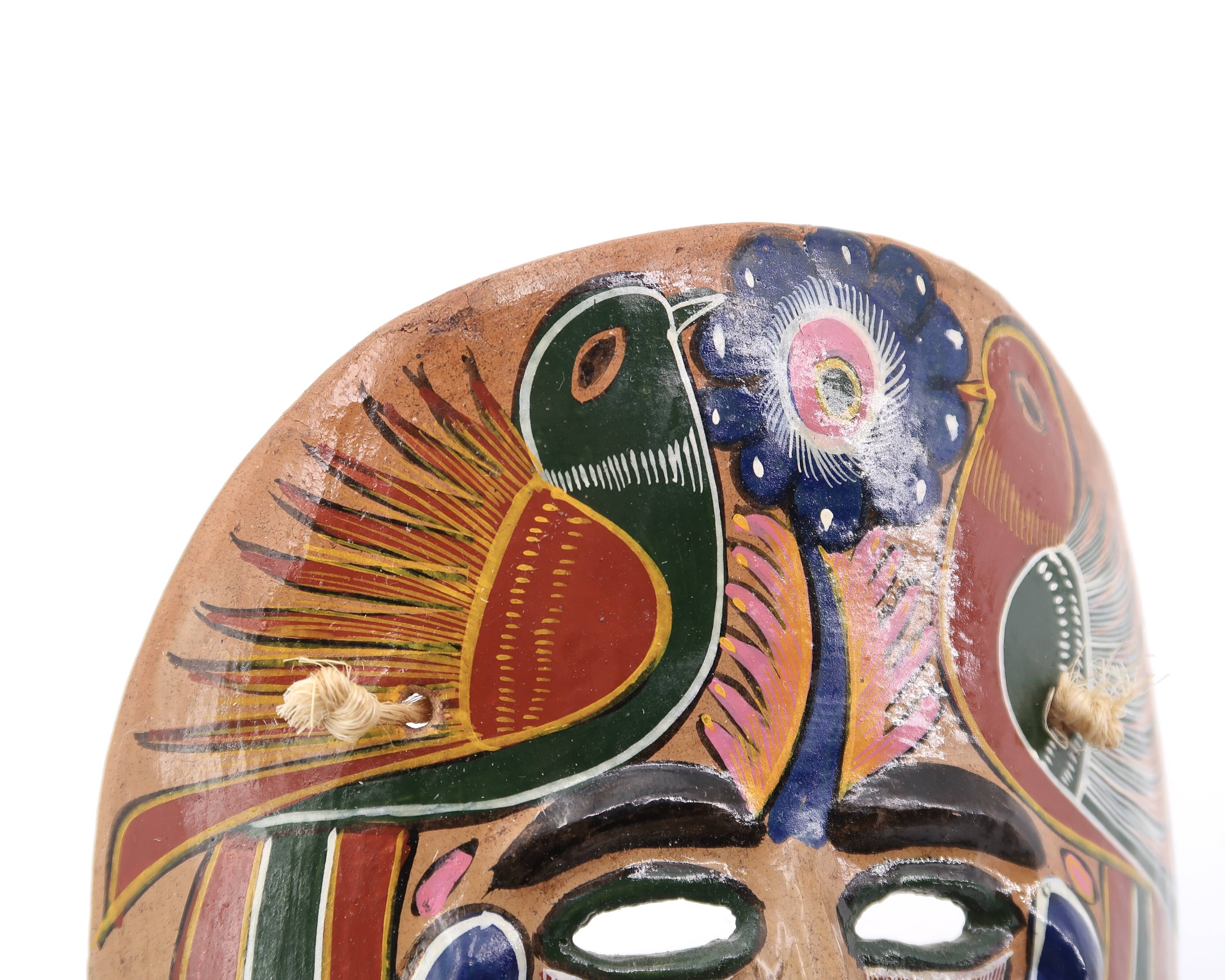 Colorful Mexican terracotta mask, 70s