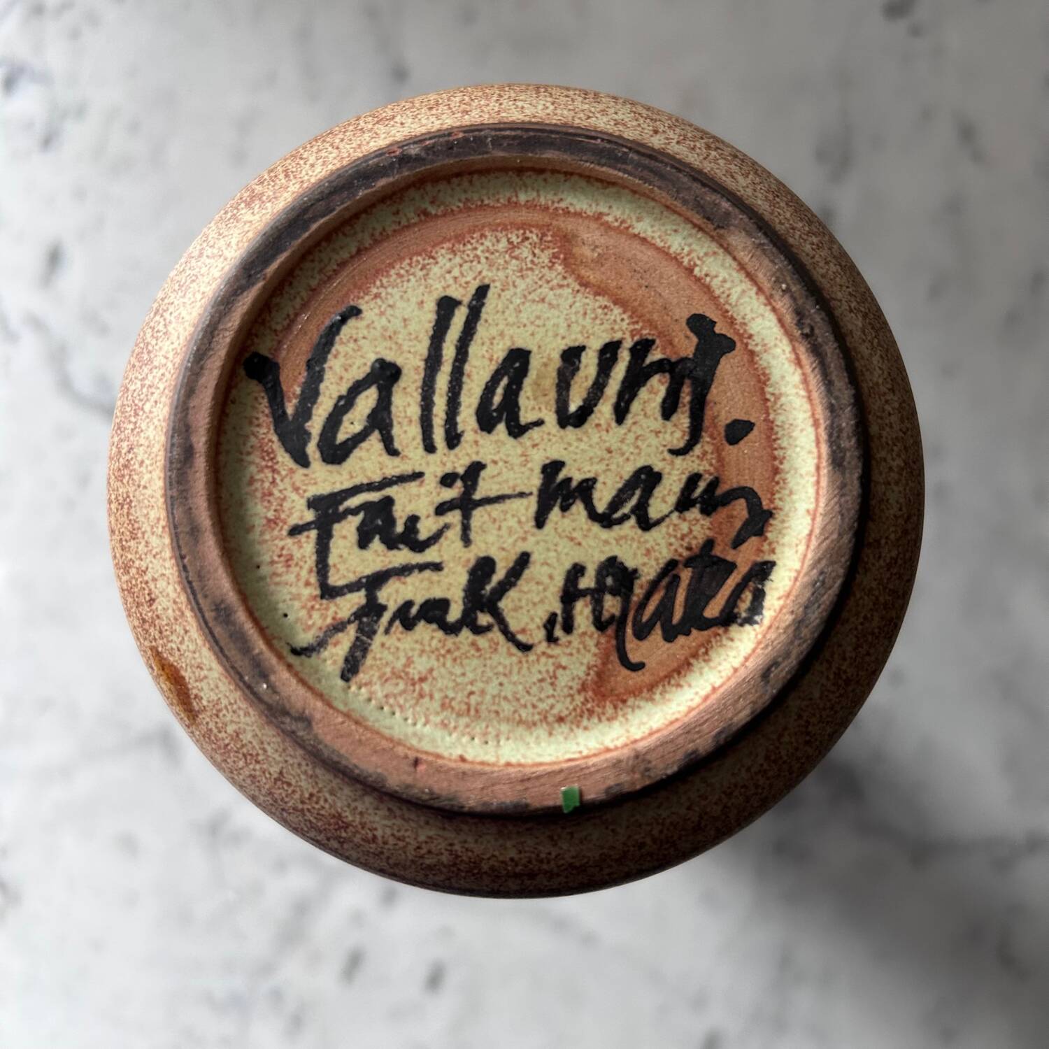 Vallauris stoneware vase signed