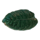 Green earthenware leaf dish – Sarreguemines France, circa 1955