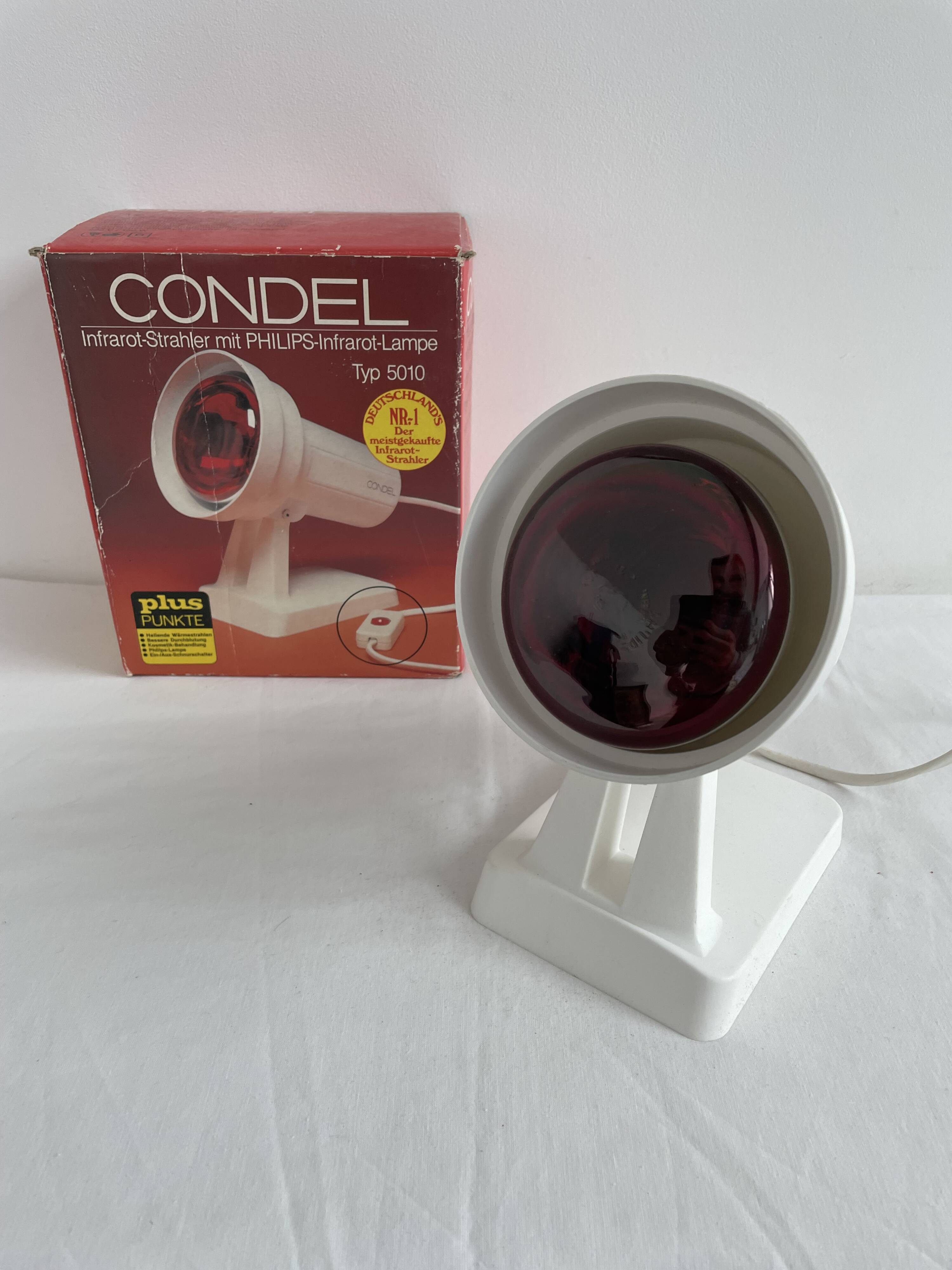 Vintage infrared lamp CONDEL 5010 – 1970s red ambient lamp