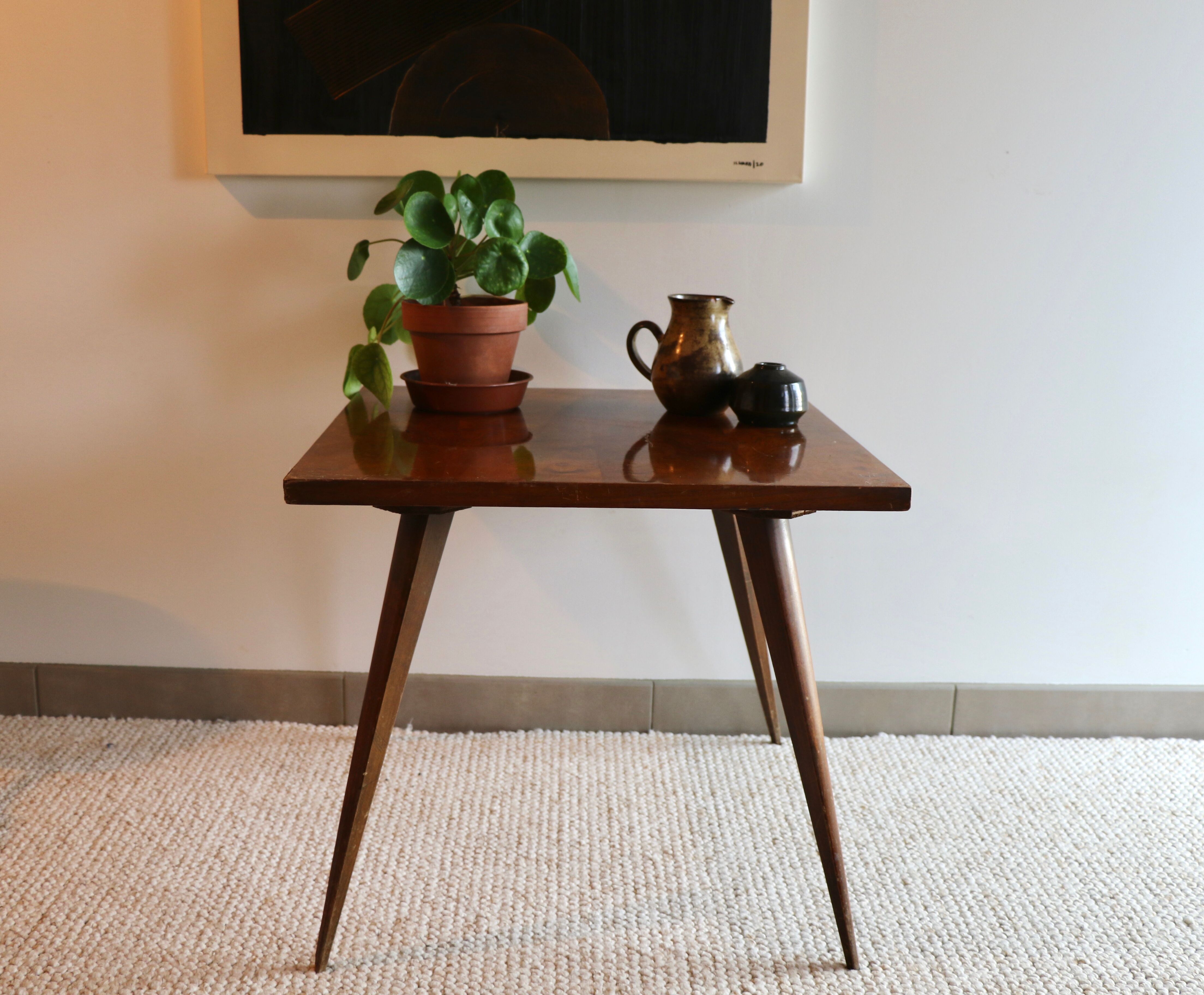 Table basse en bois laqué vintage