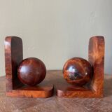 Art Deco bookends in elm burl