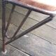 Wrought iron shelf, 3 walnut shelves